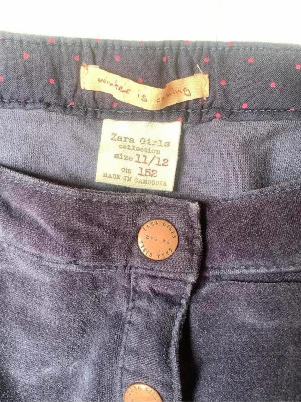 Zara navy velvety